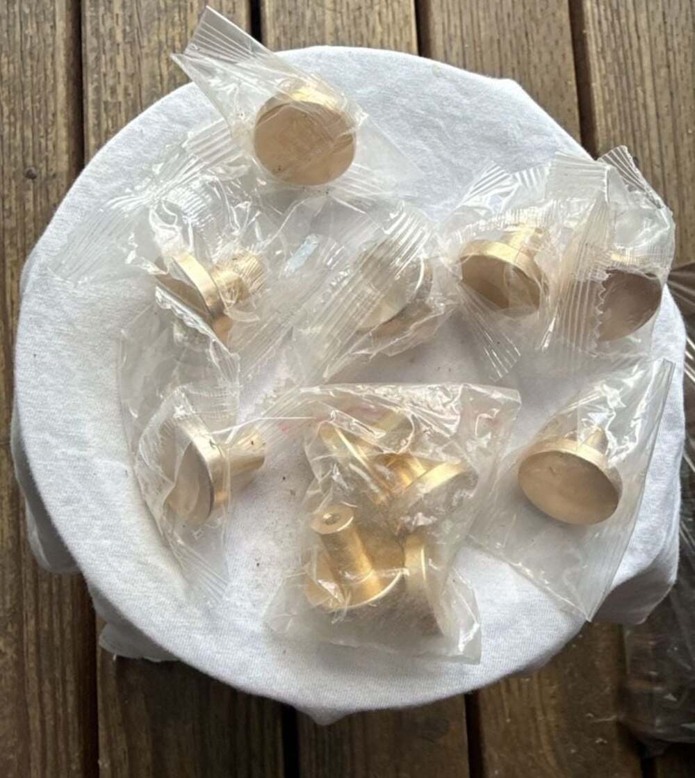 Set of 11 Brass color Round Cabinet Knobs